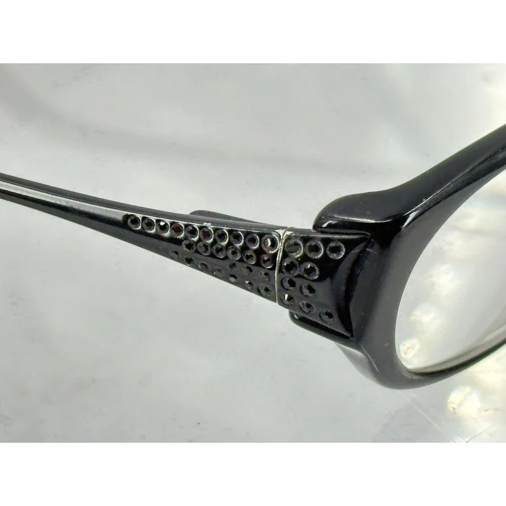 Nicole Miller Eyeglasses Vintage Frames  Onyx Black W/Crystals 52-15-135 (C6-17)